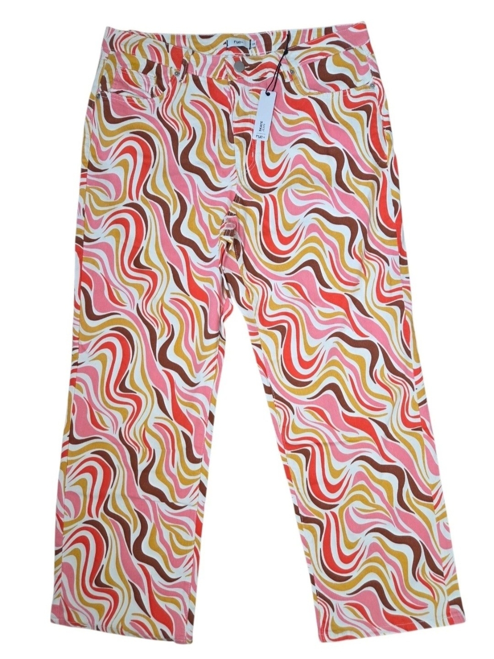 Rue + Women's High Rise Skate Jeans Bohemian Swirl Print Size 2X, NWT